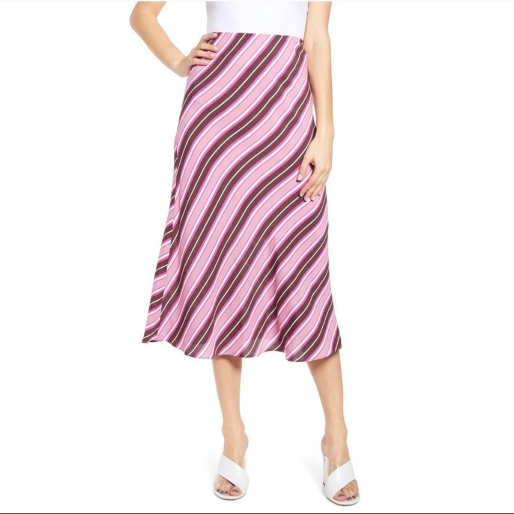 Leith Bias Cut Midi Skirt